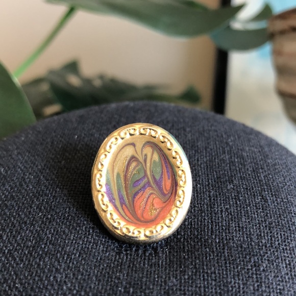 Given as a Gift! Vintage Hand-Crafted Gold Tone Earrings - Picture 3 of 6